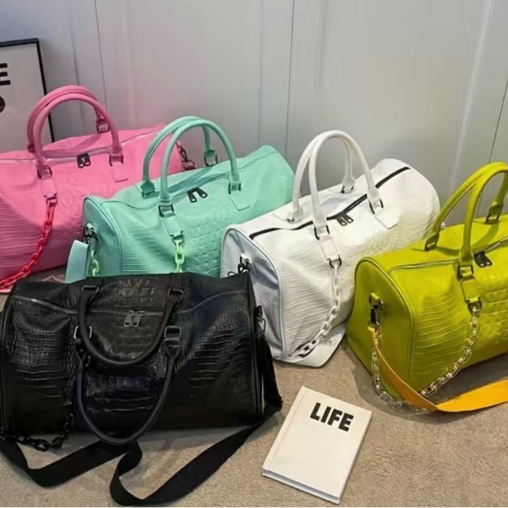 Leather weekender bag